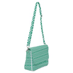 Pattern Green Shoulder Bag With Back Zipper by Mariart