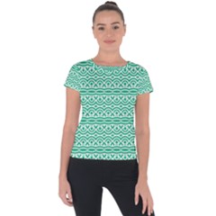 Pattern Green Short Sleeve Sports Top  by Mariart