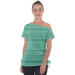 Pattern Green Tie-up Tee