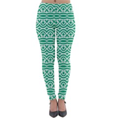 Pattern Green Lightweight Velour Leggings by Mariart