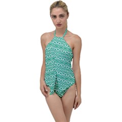 Pattern Green Go With The Flow One Piece Swimsuit