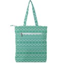Pattern Green Double Zip Up Tote Bag View2