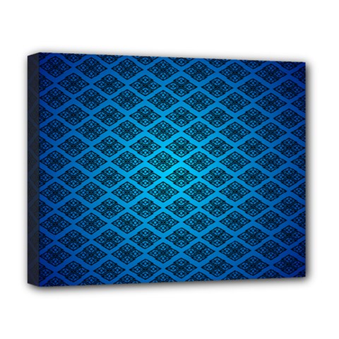 Pattern Texture Geometric Blue Deluxe Canvas 20  X 16  (stretched)