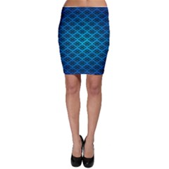 Pattern Texture Geometric Blue Bodycon Skirt