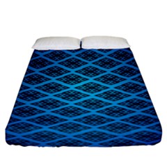 Pattern Texture Geometric Blue Fitted Sheet (king Size)