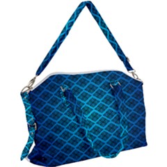 Pattern Texture Geometric Blue Canvas Crossbody Bag by Alisyart