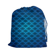 Pattern Texture Geometric Blue Drawstring Pouch (2xl) by Alisyart