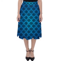 Pattern Texture Geometric Blue Classic Midi Skirt