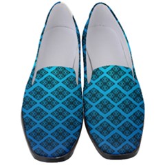 Pattern Texture Geometric Blue Women s Classic Loafer Heels