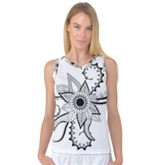 Elegant Decorative Abstract Flower Women s Basketball Tank Top by FantasyWorld7
