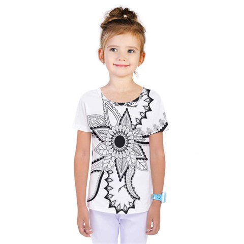 Elegant Decorative Abstract Flower Kids  One Piece Tee by FantasyWorld7