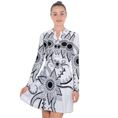 Elegant Decorative Abstract Flower Long Sleeve Panel Dress by FantasyWorld7