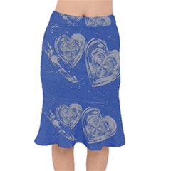 Heart Love Valentines Day Short Mermaid Skirt by HermanTelo