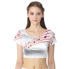 Music Notes Clef Sound Short Sleeve Crop Top