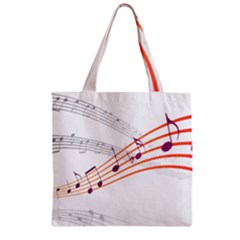 Music Notes Clef Sound Zipper Grocery Tote Bag by HermanTelo