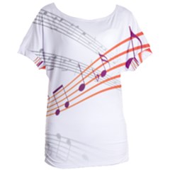 Music Notes Clef Sound Women s Oversized Tee