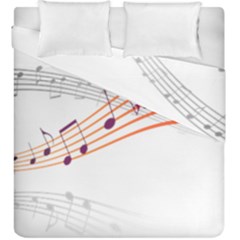 Music Notes Clef Sound Duvet Cover Double Side (king Size) by HermanTelo