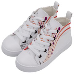 Music Notes Clef Sound Kids  Mid-top Canvas Sneakers