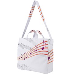 Music Notes Clef Sound Square Shoulder Tote Bag