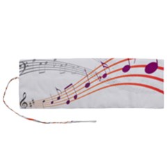 Music Notes Clef Sound Roll Up Canvas Pencil Holder (m) by HermanTelo