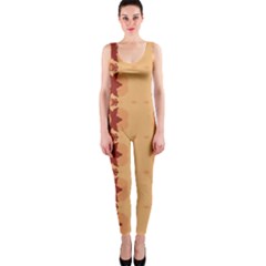 Brown Flower One Piece Catsuit