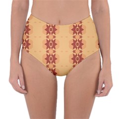 Brown Flower Reversible High-waist Bikini Bottoms by HermanTelo