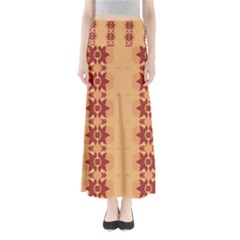 Brown Flower Full Length Maxi Skirt