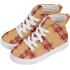 Brown Flower Kids  Hi-top Skate Sneakers by HermanTelo