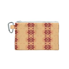 Brown Flower Canvas Cosmetic Bag (small)