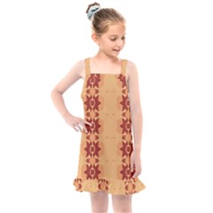 Brown Flower Kids  Overall Dress