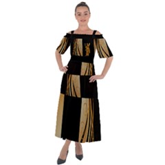 Anunnaki Gold Shoulder Straps Boho Maxi Dress  by DoniainArt