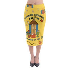 Seaside Heights Beach Club 1960s Midi Pencil Skirt by Alchemy