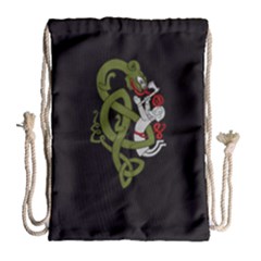 Pepe The Frog Rare Celtic Viking Norse Dragon Pattern Deus Vult Medieval Wojak Crusader Drawstring Bag (large) by snek