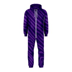 Pattern Texture Purple Hooded Jumpsuit (kids)