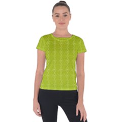 Background Texture Pattern Green Short Sleeve Sports Top 