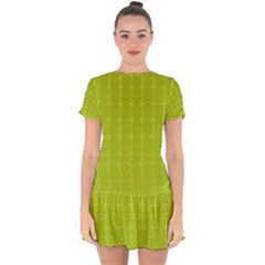 Background Texture Pattern Green Drop Hem Mini Chiffon Dress by HermanTelo