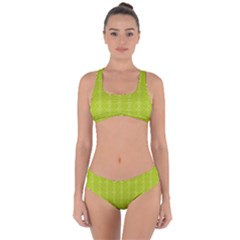 Background Texture Pattern Green Criss Cross Bikini Set