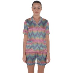 Pattern Background Texture Colorful Satin Short Sleeve Pyjamas Set