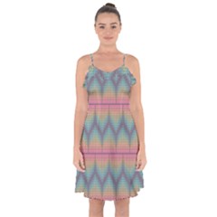 Pattern Background Texture Colorful Ruffle Detail Chiffon Dress by HermanTelo