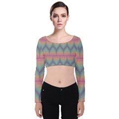 Pattern Background Texture Colorful Velvet Long Sleeve Crop Top by HermanTelo