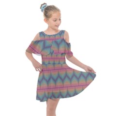 Pattern Background Texture Colorful Kids  Shoulder Cutout Chiffon Dress
