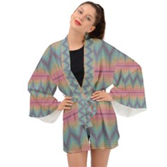 Pattern Background Texture Colorful Long Sleeve Kimono by HermanTelo