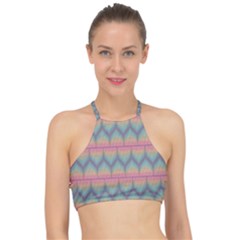 Pattern Background Texture Colorful Racer Front Bikini Top by HermanTelo