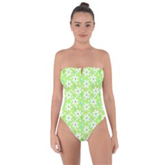 Zephyranthes Candida White Flowers Tie Back One Piece Swimsuit