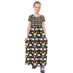 Fox And Moon Kids  Short Sleeve Maxi Dress by lucia