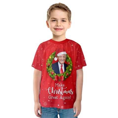 Make Christmas Great Again With Trump Face Maga Kids  Sport Mesh Tee by snek