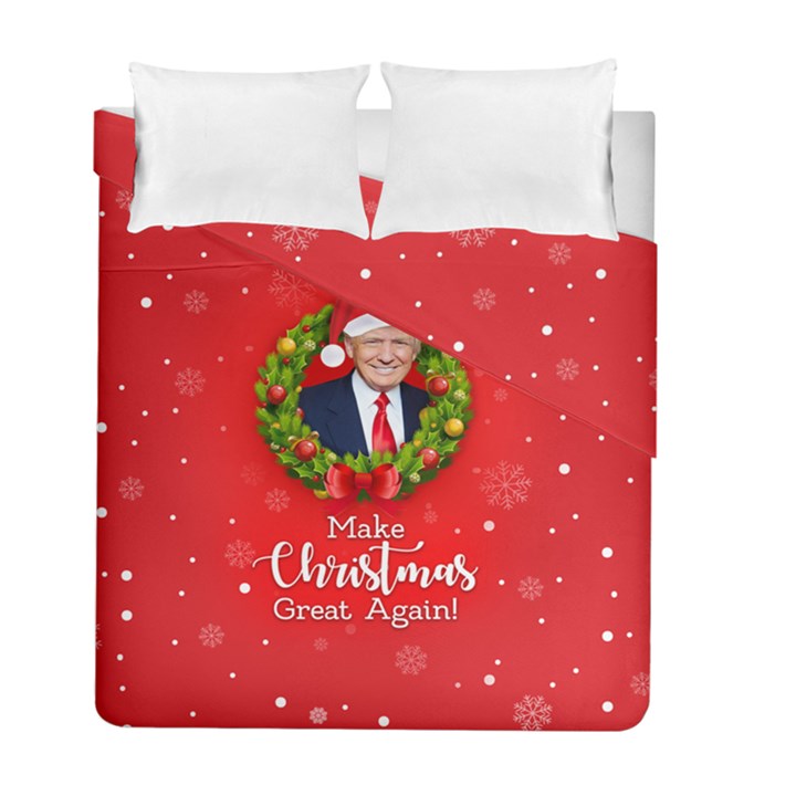 Make Christmas Great Again with Trump Face MAGA Duvet Cover Double Side (Full/ Double Size)