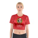 Make Christmas Great Again with Trump Face MAGA Cotton Crop Top View1