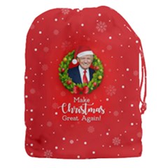 Make Christmas Great Again With Trump Face Maga Drawstring Pouch (3xl) by snek