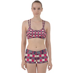 Background Texture Plaid Red Perfect Fit Gym Set